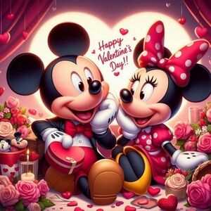 Disney Valentine's Day Mickey and Minnie Mouse Art
